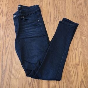 Express Legging Mid Rise Jeans Skinny Dark Wash Blue Denim Stretch Casual Work 6